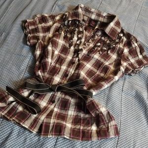 Purple plaid top